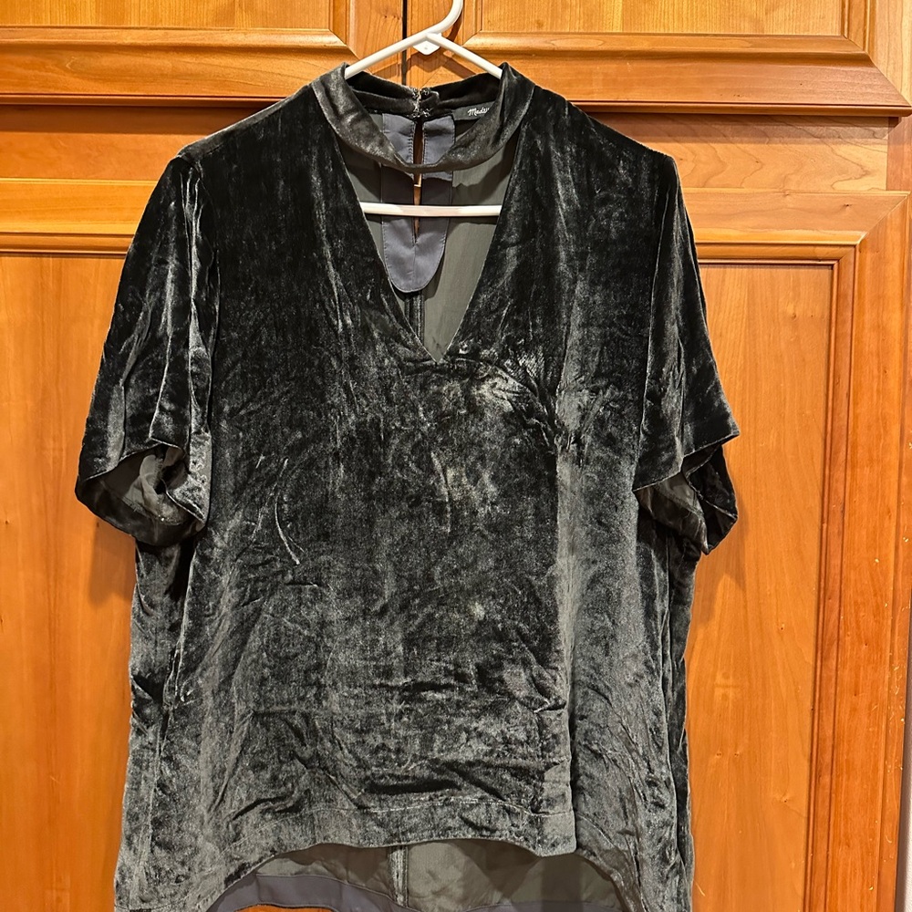 Madewell Black Velvet Women's Blouse